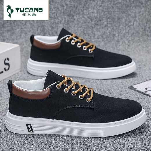 Woodpecker 2025 summer new breathable men's canvas shoes casual men's shoes students' shoes youth trendy shoes Hong Kong style cloth shoes khaki JL898 39