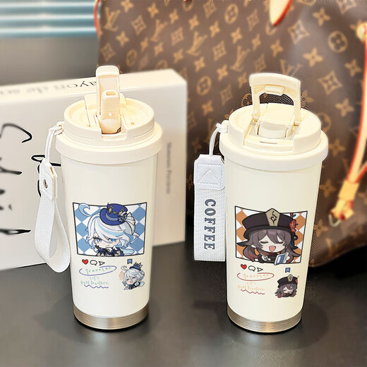 
Zhexiang 2D Genshin Impact Thermos Cup Naxida Stainless Steel Straw Portable Water Cup Men and Female Student Double Drinking Coffee Cup BXAB15939 Son of God Stainless Steel Liner-520ML with Hanging Rope