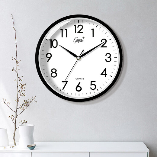 Compas wall clock living room silent travel time simple quartz clock wall clock c2855 black 26cm diameter