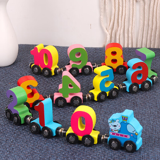 Kindermagnetzug Magnetic Digital Digital Magnety Toy Assembly Building Blocks Boy's Magnet Car 1 Basismodell 12 Magnetischer digitaler Zug