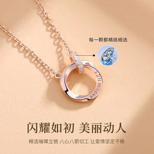 Mutiva Light Luxury Brand Necklace Women's Mobius Rose Gold Clavicle Chain Valentine's Day Birthday Gift for Girlfriend and Wife Mobius Necklace Rose Gold - Exquisite High-End Gift
