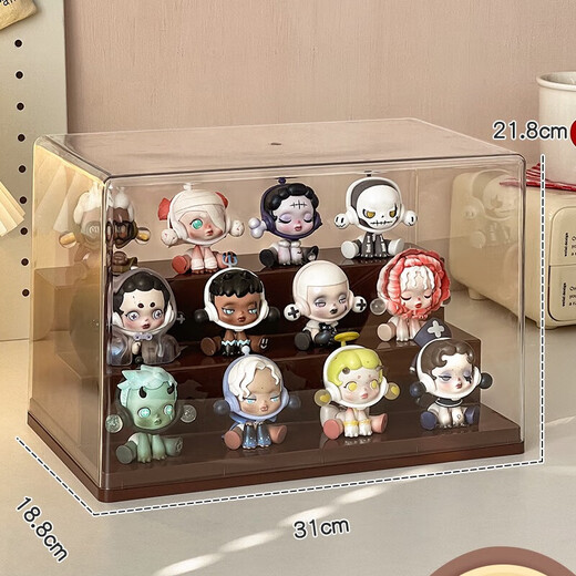 Only Blind Box Display Rack Dustproof Lego Ornament Cabinet Display Box Storage Box Collection Box Toy Rack Large Covered Three-Ladder Model 2 Pack