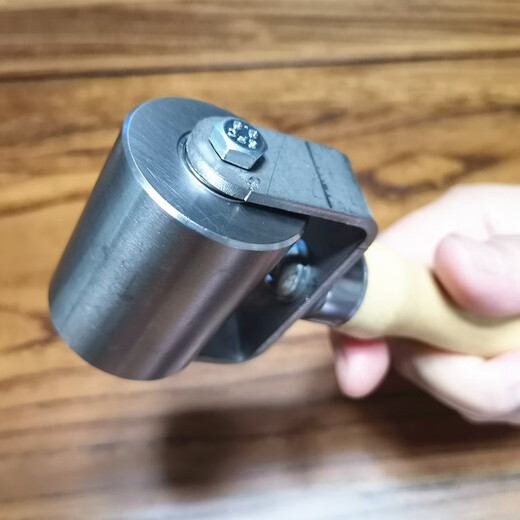 Lucius Longma custom stainless steel press wheel double bearing solid press roller waterproof roll leather pressing iron roller self-adhesive 5cm stainless steel press wheel (about 695 grams metal handle D40