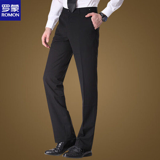 罗蒙（ROMON）男士商务西服套装正装秋季修身韩版中青年上班工作服职业西装套装 两粒扣西服+西裤 S (80-95斤)