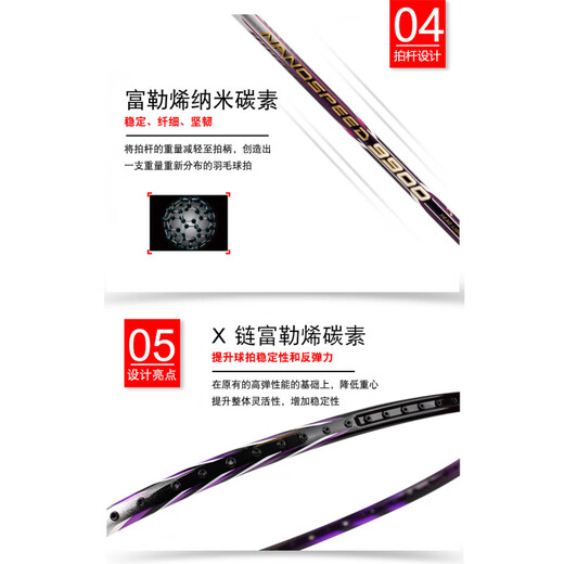YONEX新品尤尼克斯yy羽毛球拍NS9900LTD限量紫色全碳素单只送礼 NS9900LTD 紫色 空拍