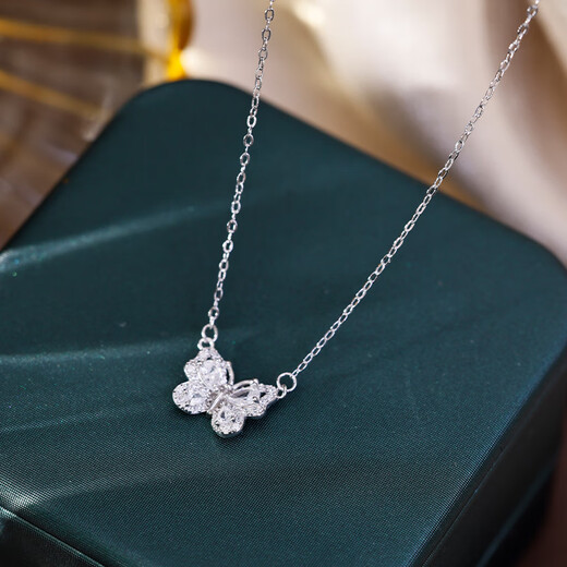 LAOMIAO 999 Collier de papillon en zirconium en argent sterling pour femmes 2025 Nouveau collier de la clavicule de conception de niche de luxe léger
