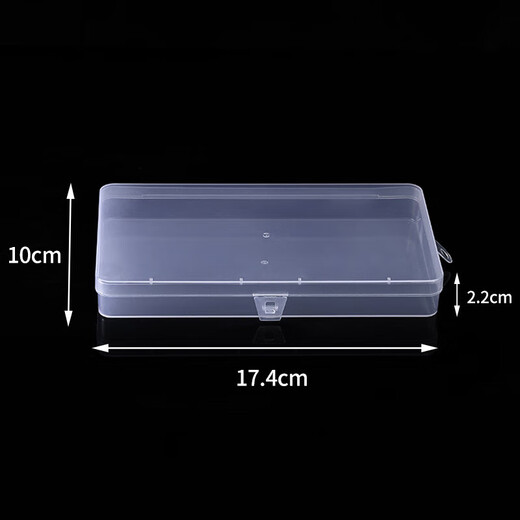 PP transparent plastic lock box with lid desktop organizer small accessories jewelry box portable parts storage box empty box large lock (14.4*8.5*3.4)/1 piece