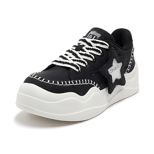 361 Mesh atmungsaktiven Mädchen lässige Turnschuhe, dicke Hochhaus-Daddy-Schuhe, Frühlings- und Sommer-Leichte Frauenschuhe [Frühling] Obsidian Schwarz/Federweiß 6630 36