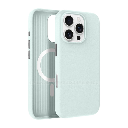 Die Affen Guard [komfortable Griff] anwendbar auf Apple 16 Promax Mobile Case 16 Pro Quartz Sandstone Apple 16 Beschichtung Erfrischende einfache magnetische Haut Hauthaut Weiche Rand Anti-Fall-Fall Quarz Gesteins Sand Hell Blau | Magsafe Magsafe Magnetic Protective Case iPhone 16 Promax