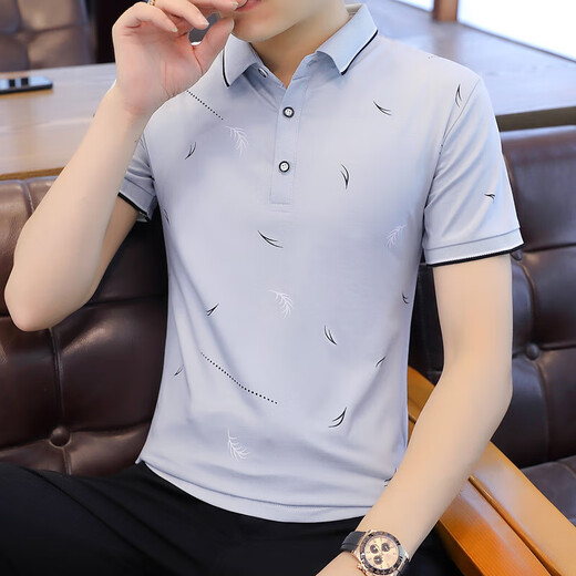 La Hailan Home (HLA) gleiche Sommer-Männer-Kurzärärmel-T-Shirt Koreaner Style Trendy Drucken Männer Top-Persönlichkeit 9716 Red XL 120-135jin [Jin ist 0,5 kg]