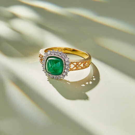 HEEKAIYI Emerald Gemstone Ring for Women 18K Diamond Ring Luxury Chinese Valentine's Day Birthday Gift for Wife and Girlfriend <Lifetime Warranty> 1.91ct/Vivid Green/Slight Oil/GUI