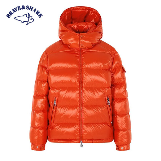 BRAVE&SHARK/Warrior Shark Down Jacket Men's Winter Thickened Fashionable Shiny Windproof Warm Jacket Black XL