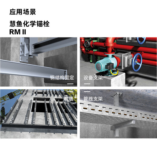 Fischer clear-hole-free glass tube chemical anchor RM II with RG M screw is suitable for cracked and non-cracked concrete RGM12X160 N single screw 10 pieces/box