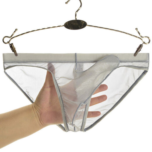 Sexy underwear thong for male adult masturbation transparent mesh sexy men's underwear black L