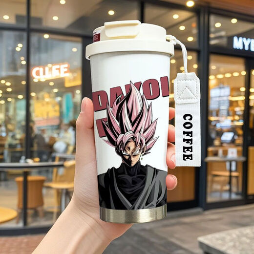 Chengliu Dragon Ball Wukong Thermal Cup Students' High-Precision Large Capacity Coffee Cup Boys Double Drink 316 Stainless Steel Water Cup KFB3527 316 Inner Bottom with Lanyard 520ml