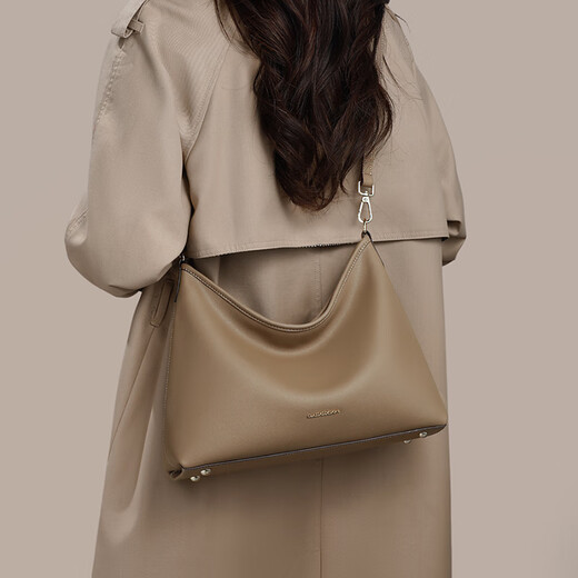 viney cowhide crossbody bag women's bag brand underarm bag tote bag birthday gift for girlfriend wife [khaki] light luxury high-end practical shoulder bag large capacity fashionable and versatile commuting bag