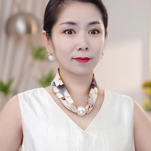2025夏季新款磁扣印花项链丝巾护颈防晒女颜值锁骨链时尚百搭围巾 风情玫瑰