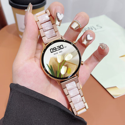 RKK Huawei phone is suitable for 2025 new WATCH GT5 smart watch for women calling blood pressure measurement sports bracelet lychee pattern butterfly buckle white skin [24h health monitoring