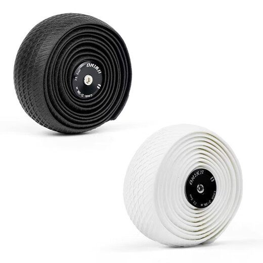 ONIRII road bicycle silicone handlebar tape, bicycle handlebar wrapping tape, anti-sweat, anti-slip, breathable and wear-resistant, silicone handlebar tape, black with anti-slip pattern
