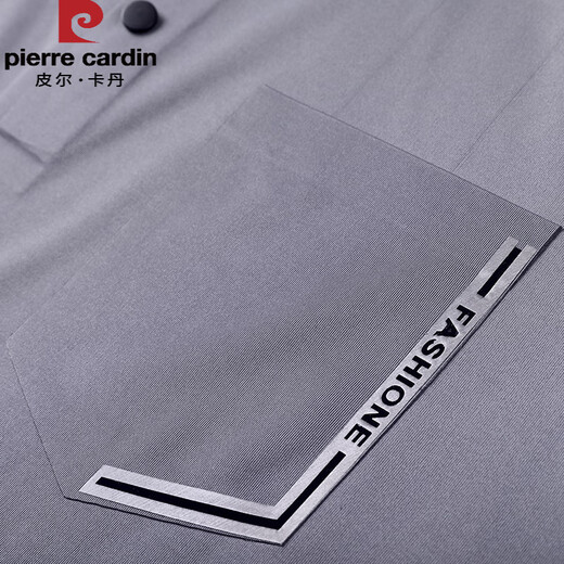 Camiseta de seda de hielo de Pierre Cardin, solapa de manga larga de manga larga para hombres, camiseta de mediana edad de manga de hielo de gama alta de alta gama de secado rápido con bolsillos de bolsillo Haqing-7036 m 165