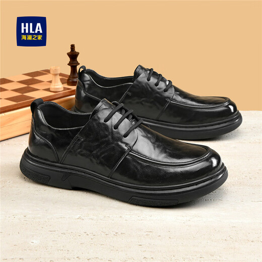 Heilan House (HLA) leather shoes men's business casual genuine leather lace-up commuting men's shoes men's HAAPXM3EBA182 black 42