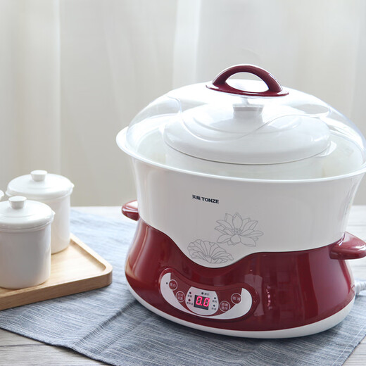 TONZE electric stew pot, electric stew pot, water-proof stew pot, soup pot, soup pot, porridge health pot, porridge pot, steaming and stew all in one, white porcelain 5-gallon DGD40-40DWG 4L