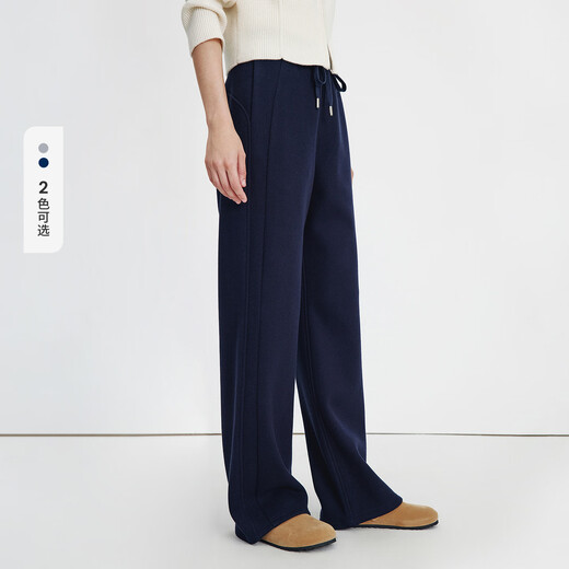 Navigare Italian small sailing sanded thickened casual pants women's 2025 autumn and winter new pants casual simple straight pants navy blue M