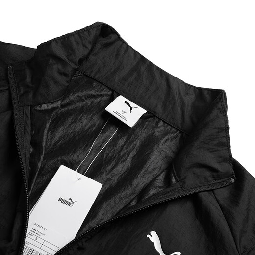 
Puma (PUMA) jacket for women 2025 summer new daily sportswear woven jacket stand collar breathable top black casual clothing 633971-01 XS