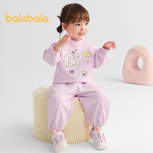巴拉巴拉童装儿童长袖套装男童女童两件套宝宝秋装2025卡通萌209325104202