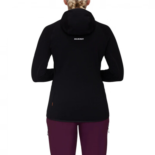 Mammoth (Mammut) Solid Color Logo Print Kapuzenzipper Langarmjacke für Frauen schwarz xs