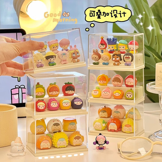Yingsi style cute display box blind box display rack to store small ornaments hand-made display cabinet acrylic transparent dust-proof storage box large custard 2 pieces