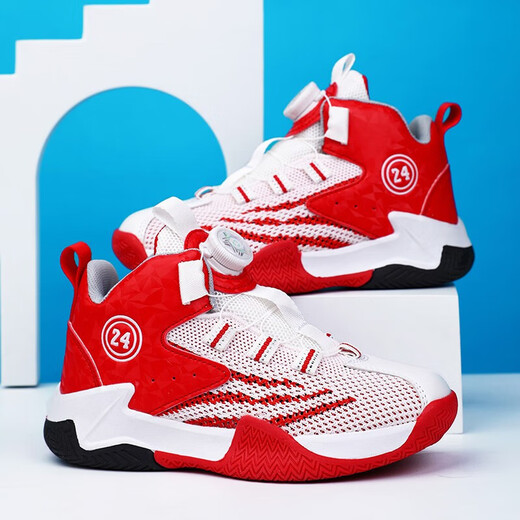 Hongxing Tong Ke Brand gebrochener Code Kobe Gedenkversion Basketballschuhe für Männer Teenager High-Top Air Cushion Non-Slip Atmable AJ Limited Edition 3527 Blue 35