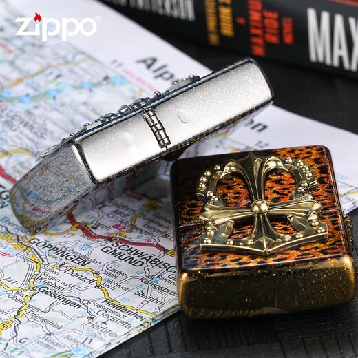 Zippo plus léger authentique éolien American Original Leopard Print Sticker Texture Men's Collection Grade Lighter Leopard Print Gold [La nouvelle machine ne contient pas d'huile] TC9901TZ
