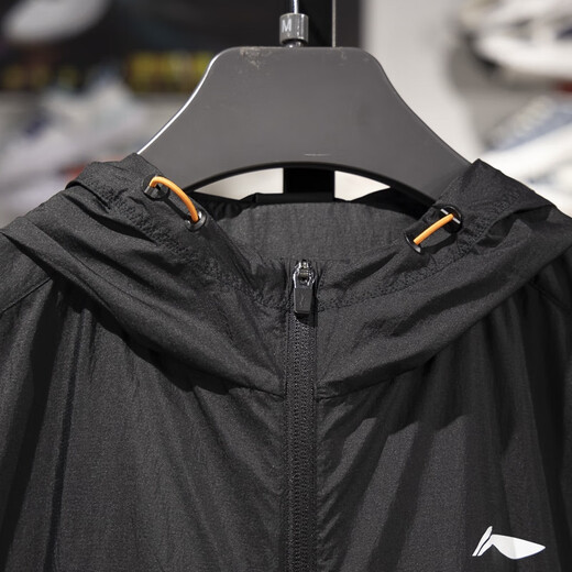 Li Ning Herren Sport Windbreaker 2025 Sommer Neues leichtes atmungsaktives Sonnenschutzmittel mit Kapuze-Jacke Afdvc51 Black AfDVC51-1 6xl