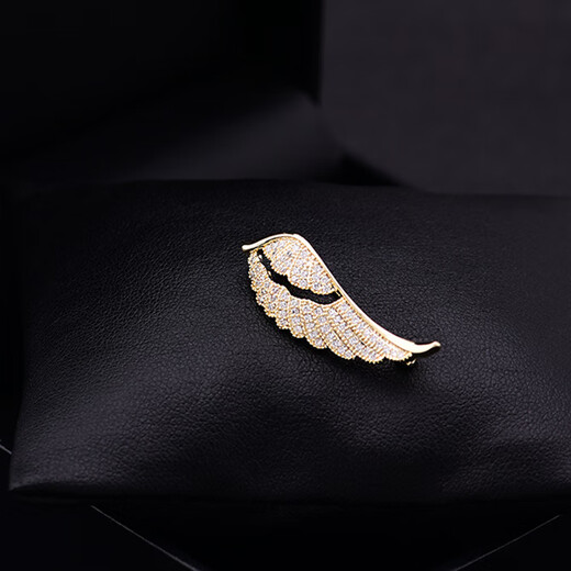 Chishe simple and versatile design, compact and versatile, fixed anti-exposure buckle, exquisite wings, small brooch, suit collar accessories, silver