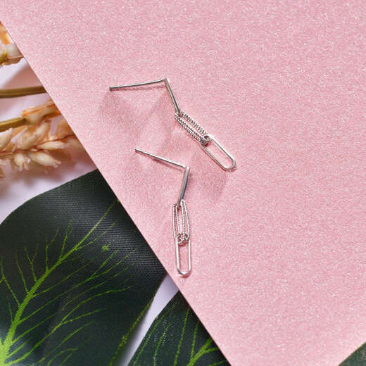 Chao Acer Love Platinum Earrings Women's Earrings for Girlfriend's Birthday Gift Priced at 60 Yuan C Single Model Includes Ear Plugs 0.75g
