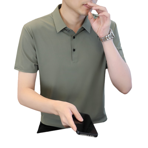 皮尔卡丹（pierre cardin）冰丝无痕Polo汗衫男短袖t恤男士夏季速干高端纯色休闲翻领半袖T恤 6629白色 M (约90-110斤可穿)