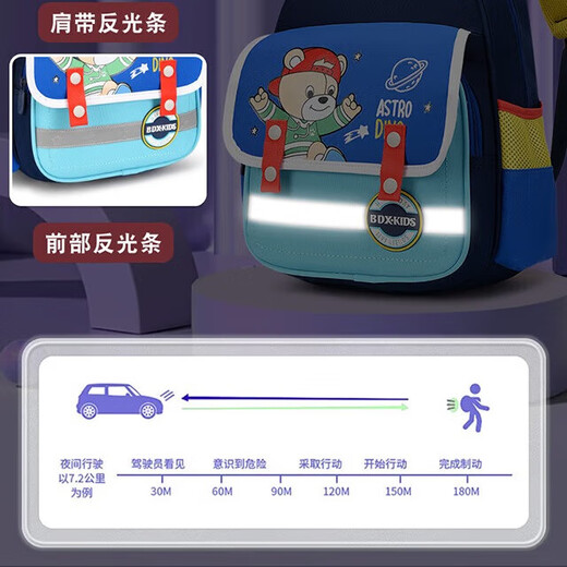 【海澜之家制造商】幼儿园书包男女儿童宝宝小学生双肩包耐磨防水 粉色【荧光警示条+防水材质】
