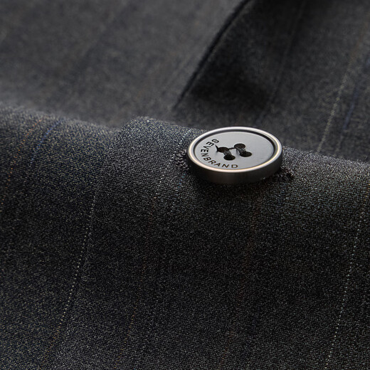 Seven Brand [Retro Stripe Three-Piece Set] Suit Set with Vest Men's 2025 Autumn New Style Glass Neck Suit [Retro Stripe Three-Piece Set] Charcoal Gray 44 (B44)