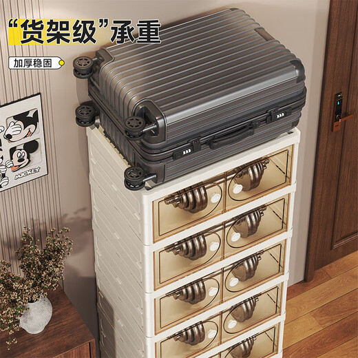Shoe cabinet storage cabinet integrated wall-mounted transparent shoe storage artifact home door plastic shoe rack shoe box storage box double row flip door 6 layers 12 pairs of shoes - can hold 48 size AJ shoes