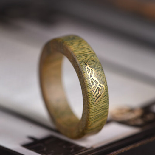 Mrs. Win's straight-cut ring, sandalwood green sandalwood, blood sandalwood log tail ring, thin round finger ring, handpiece, small piece craftsmanship, green sandalwood straight-cut