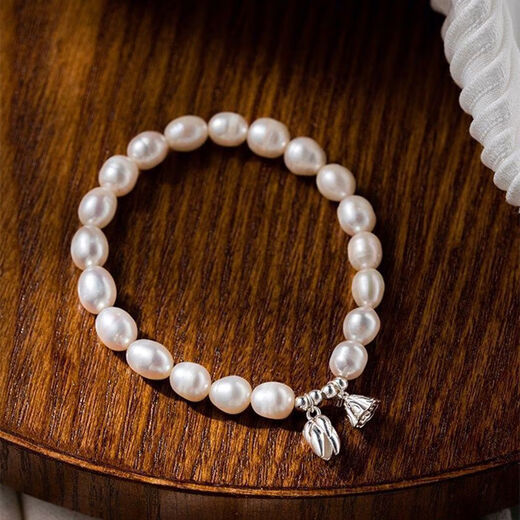 MHFDO Pure Silver Love of Two Worlds Pearl Lotus Bracelet New Exquisite Bracelet Bracelet Heart Materializes Pearl Lotus Pendant Feelings Sue 3.12148g New Store Opening and Sold Out