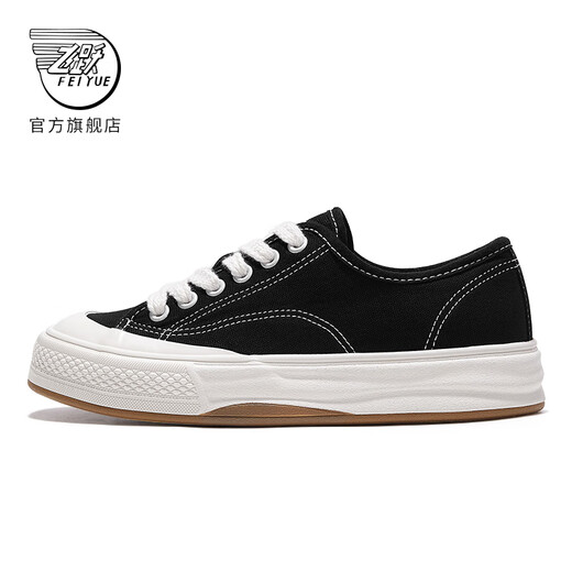 Feiyue offizielle Herrenschuhe Leinwandschuhe Herren 2025 Sommer atmungsaktiven neuen dicken alleinigen vielseitigen klassischen Paaren Schwarz 39