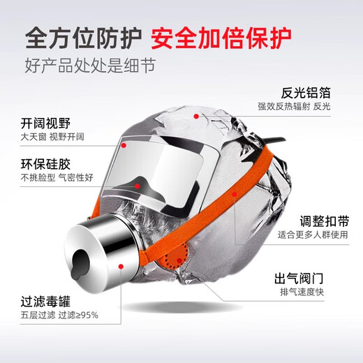 Flame Warrior Respirator Fire Blanket Fireproof Cloak High-rise Fire Escape Equipment Firefighting Equipment National Standard 3C Positive Carbon Fiber Fireproof Clothing