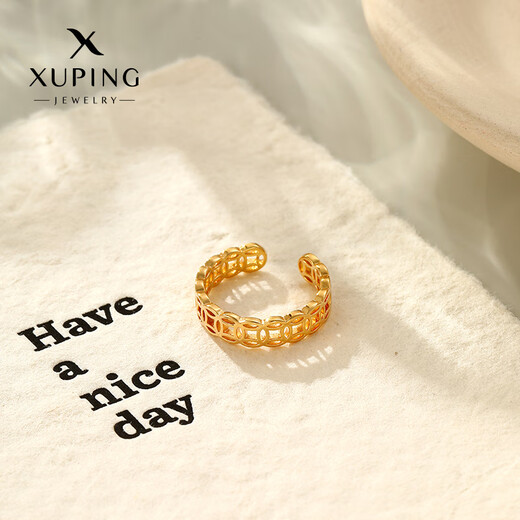 XUPING Xuping jewelry has fashionable temperament, simple and high-end sense, commuting copper coin ring as a gift for girlfriend #8k