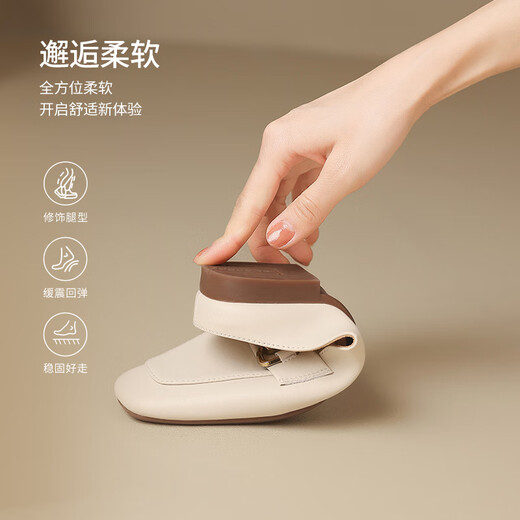Zhr Baotou Pantoffeln für Frauen im Sommerpendler halbe Drag Frauen tragen französische Sandalen für Frauen AH681 Beige 35