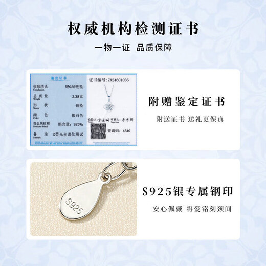 Chunqian Lucky Four-leaf Clover Sterling Silver Necklace Girls Birthday Gift Ladies Practical for Girlfriend Wife Mom 2025 New Style