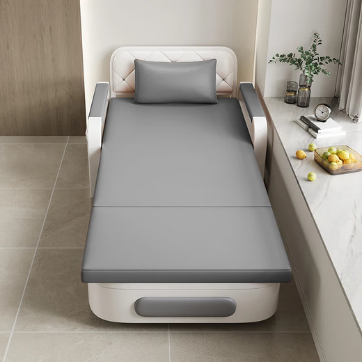 Cama de sofá Qili Integrado y de doble propósito 2025 Nuevo cama de doble cama para una sola cama plegable Cama telescópica Bed plegable Camino de sofá [Almacenamiento de 1.28m] 5 cm de esponja + 2 cm de látex