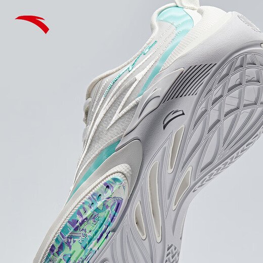 ANTA Arrogance 2 | Cement Busters outfield basketball shoes, full-length nitrogen technology anti-slip shock-absorbing wear-resistant sports shoes for men, instant 1V2 sand gray/clear water blue-3 43