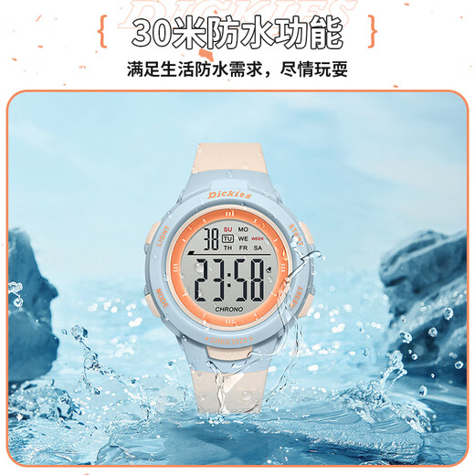 Dickies Electronic Watch Student Watch Sport großer digitaler Timer leuchtend wasserdichte Kindergeschenk Cl-679 Orange